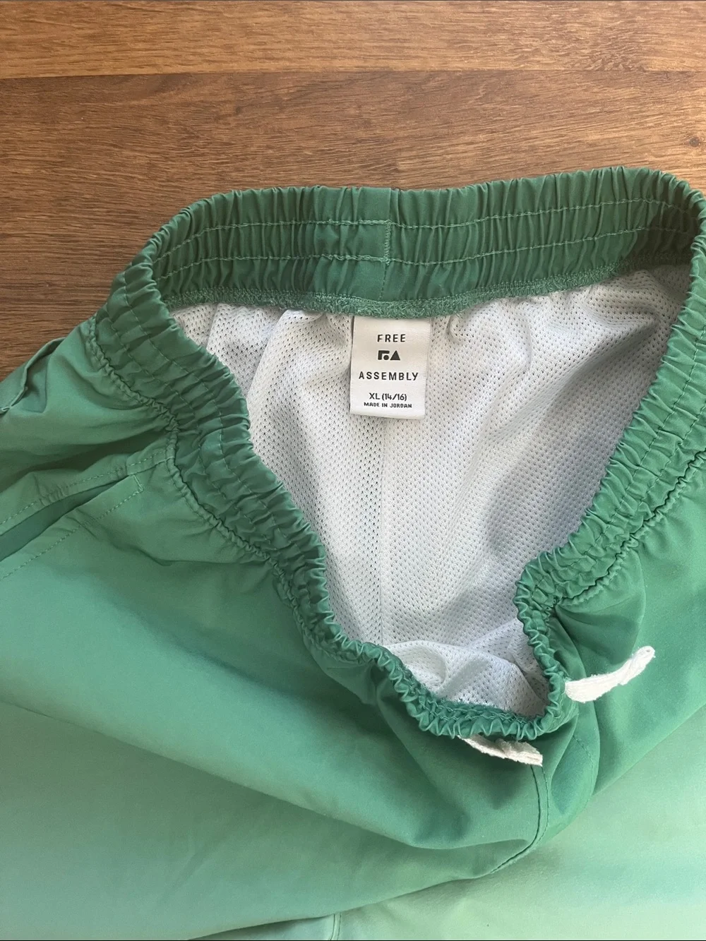 Free Assembly Green Elastic Waist Swim Shorts Size XL